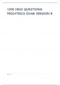 1200 HESI QUESTIONS PEDIATRICS EXAM VERSION B