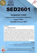 SED2601 Assignment 2 (COMPLETE ANSWERS) 2024 - DUE 22 June 2024