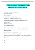 Millwright Power Transmission Exam Questions with correct Answers