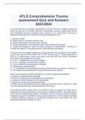 ATLS Comprehensive Trauma assessment Quiz and Answers 2023/2024