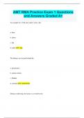 AMT RMA Practice Exam 1 Questions and Answers Graded A+