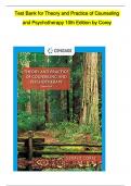 Complete Test Bank for Theory and Practice of Counseling and Psychotherapy 10th Edition by Corey