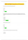 HESI A2 Math  Questions and answers, Rated A+