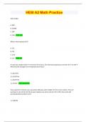 HESI A2 Math Practice  Questions and answers, Rated A+