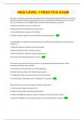 HESI LEVEL 1 PRACTICE EXAM Questions and answers, 100% Accurate, rated A+