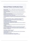 National Pilates Certification Exam Questions with Verified Answers