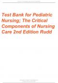  (BUNDLE) Test Bank Davis Advantage for Pediatric Nursing The Critical Components of Nursing Care 2nd & 3rd Edition by Kathryn Rudd