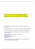 Intro To Financial Accounting Exam 1 questions and answers 100% verified.