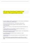 JB Learning Final Exam questions and answers 100% guaranteed success