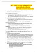 ATI VATI maternal newborn remediation Exam Questions and Answers 