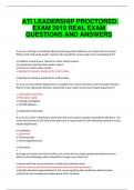 ATI LEADERSHIP PROCTORED EXAM 2019 REAL EXAM QUESTIONS AND ANSWERS