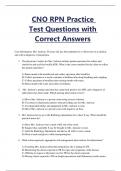 CNO RPN Practice Test Questions with Correct Answers