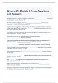 Driver's Ed Module 8 Exam Questions and Answers