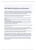 LBO Model Questions and Answers