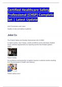 Certified Healthcare Safety  Professional (CHSP) Complete  Set | Latest Update