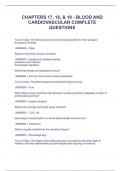 CHAPTERS 17, 18, & 19 - BLOOD AND CARDIOVASCULAR COMPLETE QUESTIONS AND ANSWERS