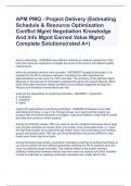 APM PMQ - Project Delivery (Estimating Schedule & Resource Optimisation Conflict Mgmt Negotiation Knowledge And Info Mgmt Earned Value Mgmt) Complete Solutions(rated A+)