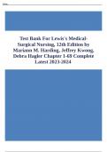 Test Bank for Lewis's Medical-Surgical Nursing, 12th Edition by Mariann M. Harding, Jeffrey Kwong, Debra Hagler Chapter 1-69