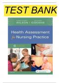 Test Bank - Health Assessment for Nursing Practice, 6th Edition (Wilson, 2017), Chapter 1-24 | All Chapters