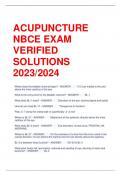 LATEST ACUPUNCTURE NBCE EXAM VERIFIED SOLUTIONS 2023/2024