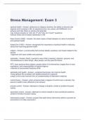 Stress Management Exam 3 Questions with correct Answers