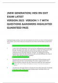 (NEW GENERATION) HESI RN EXIT EXAM LATEST VERSION 2023 VERSION 1-7 WITH QUESTIONS &ANSWERS HIGHLIHTED GUARATEED PASS 