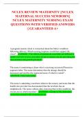 NCLEX REVIEW MATERNITY ||NCLEX  MATERNAL SUCCESS NEWBORN||  NCLEX MATERNITY NURSING EXAM  QUESTIONS WITH VERIFIED ANSWERS  || GUARANTEED A+