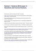  Eyelash + Eyebrow MCQ paper 2: Questions and Correct Answers.