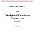 Solutions Manual For Principles of Foundation Engineering 10th Edition By Braja M. Das (All Chapters, 100% original verified, A+ Grade)
