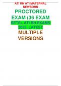 ATI RN ATI MATERNAL NEWBORN PROCTORED EXAM (36 EXAM SETS), ATI RN EXAMS 2022, LATEST MULTIPLE VERSIONS ati Proctored Exam Maternal New Born Exam (ATI RN MATERNAL NEW BORN QUESTIONS & ANSWERS