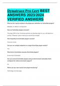 Dynatrace Pro Cert -Hayden 2023/2024 100% VERIFIED ANSWERS 2023/2024 