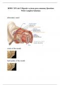 HPHY 325 Lab 2 Digestive system gross anatomy Questions With Complete Solutions