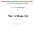 Structural Analysis 6th Edition By Aslam Kassimali (Solutions Manual All Chapters, 100% original verified, A+ Grade)