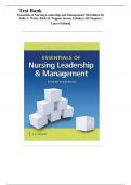 Test Bank for Essentials of Nursing Leadership and Management 7th Edition Weiss