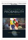 First Course In Probability Compress 7th Edition By Sheldon Ross Test Bank | (Scored A+) Questions & Explained Answers | 2023