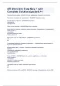 ATI Meds Med Surg Quiz 1 with Complete Solutions(graded A+)