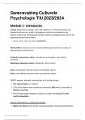 Samenvatting Culturele Psychologie (500188-B-5) TiU 2023/2024