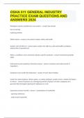 OSHA 511 GENERAL INDUSTRY PRACTICE EXAM QUESTIONS AND ANSWERS 2024