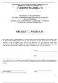 RADIOLOGIC AND MEDICAL LABORATORY SCIENCES RADIOLOGIC SCIENCES PROGRAM STUDENT HANDBOOK