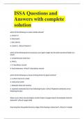 ISSA Questions and Answers with complete solution