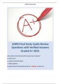 AORN Final Study Guide Review Questions with Verified Answers Graded A+ 2024.