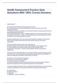 Health Assessment Practice Quiz Questions (All the quizzes questions from NSG 214) With 100% Correct Answers.