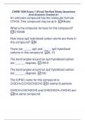 CHEM 1020 Exam 1 (Final) Verified Study Questions And Answers Graded A+