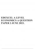 EDEXCEL A LEVEL ECONOMICS A QUESTION PAPER 2 JUNE 2023.