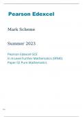 Edexcel A Level Further Mathematics 9FM0/02 Mark Scheme June2023.