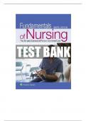 TEST BANK FOR FUNDAMENTALS OF NURSING 9TH EDITION :THE ART AND SCIENCE  OF PERSON CENTERED CARE BY CAROL TAYLOR , JENNIFER BARLETT AND PAMELA LYNN. 