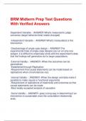 BRM Midterm Prep Test Questions  With Verified Answers