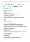 2023 MEDICATION AIDE  TEST QUESTIONS AND  ANSWERS