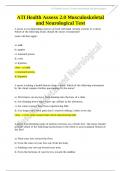 Complete; ATI Health Assess 2.0 Musculoskeletal and Neurological Test All Questions Solved  100% Correct with Verified Answers 