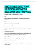 TMC for May 2020 100%  VERIFIED ANSWERS  2023/2024 BEST REVIEW